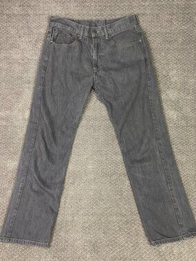 Levi's 505 Jeans Mens 33x32 Measures 32x29 Gray Denim 100% Cotton